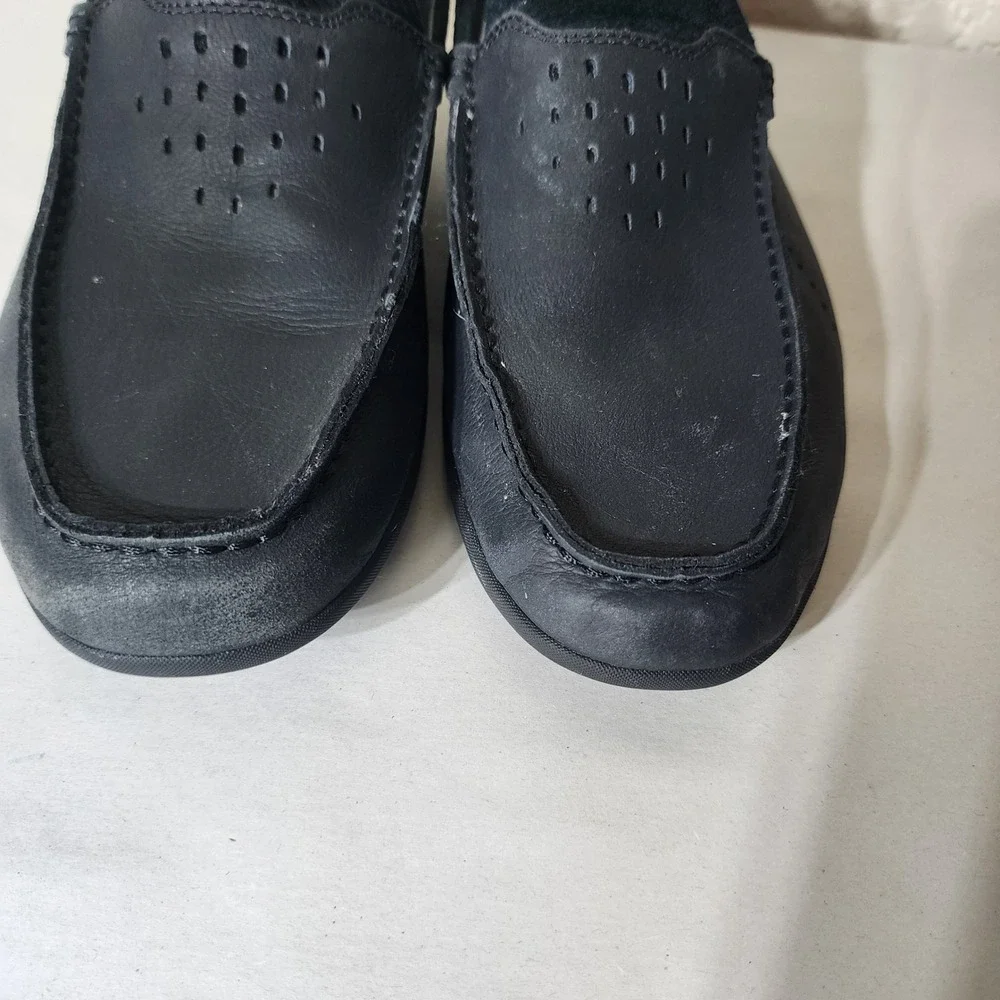 Puma Ferrari Mens Black Leather Driving Loafers Shoes US 12 050140800